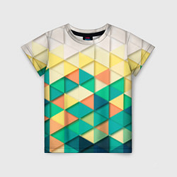 Детская футболка Цветные объемные треугольники