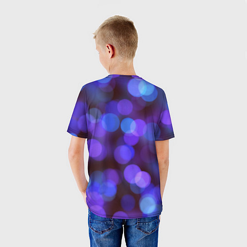 Детская футболка Фиолетовые блики боке / 3D-принт – фото 4