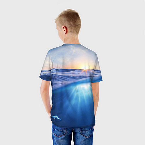 Детская футболка Грань между небом и водой / 3D-принт – фото 4
