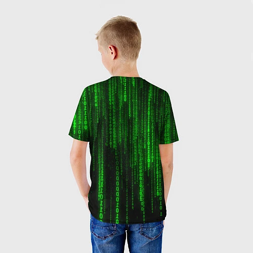 Детская футболка Двоичный код Матрица / 3D-принт – фото 4