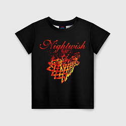 Детская футболка Nightwish кельтский волк с горящей головой
