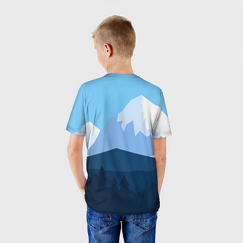 Детская футболка Горы, лес, канатная дорога / 3D-принт – фото 4