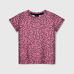 Детская футболка Минималистический паттерн на розовом фоне