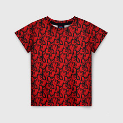 Детская футболка Красные психоделический смайлы