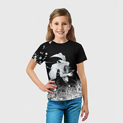 Футболка детская Белый Неон над лесом White Neon, цвет: 3D-принт — фото 2