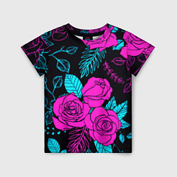 Детская футболка Авангардный паттерн из роз Лето