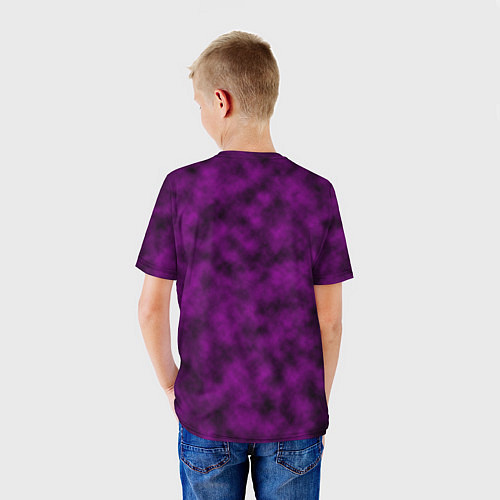 Детская футболка Черно-пурпурная облачность / 3D-принт – фото 4