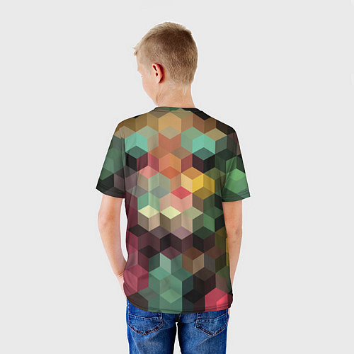Детская футболка Разноцветный геометрический узор 3D / 3D-принт – фото 4