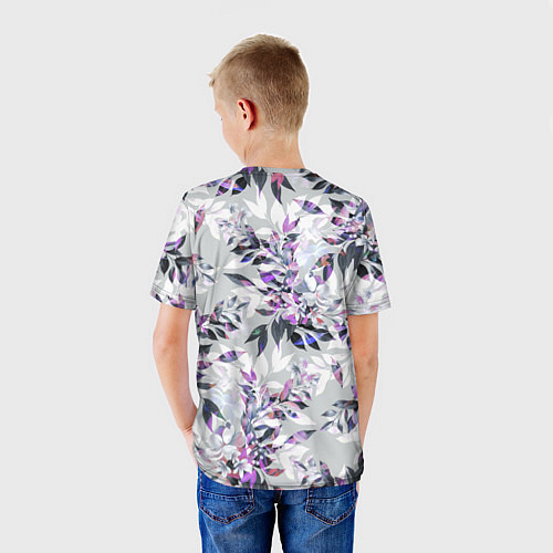 Детская футболка Цветы Серый Букет / 3D-принт – фото 4