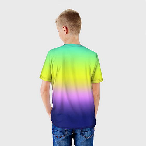 Детская футболка Разноцветный размытый фон градиент / 3D-принт – фото 4