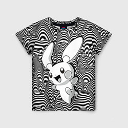 Детская футболка Пикачу на психоделическом фоне