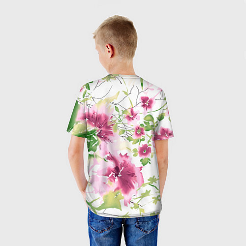 Детская футболка Полевые цветы Акварель Лето / 3D-принт – фото 4