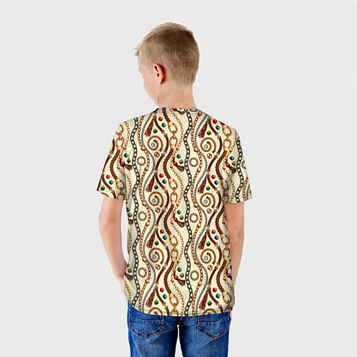 Детская футболка Ремни и драгоценные камни / 3D-принт – фото 4