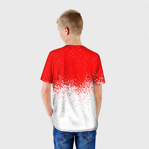 Детская футболка Атлетико белые брызги / 3D-принт – фото 4