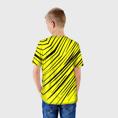 Детская футболка Borussia боруссия абстрактный фон желтый / 3D-принт – фото 4