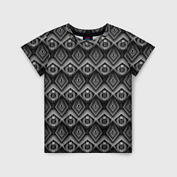 Детская футболка Черно-белый геометрический современный узор арт де