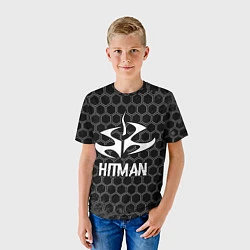 Футболка детская Hitman Glitch на темном фоне, цвет: 3D-принт — фото 2