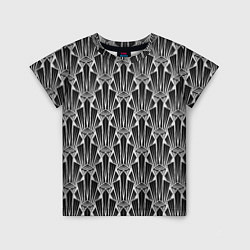 Детская футболка Черно-белый модный геометрический узор арт деко
