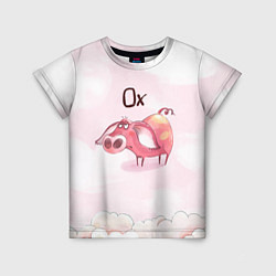 Детская футболка Ох уставшая свинка