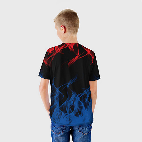 Детская футболка Челси chelsea пламя / 3D-принт – фото 4