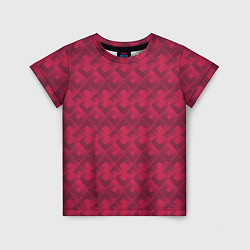 Детская футболка Современный красный геометрический узор арт деко