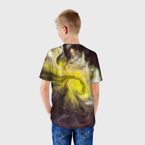 Детская футболка Неоновые краски - Жёлтый / 3D-принт – фото 4