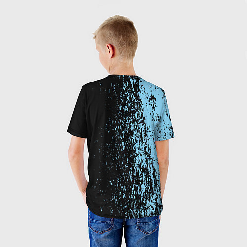 Детская футболка Manchester city манчестер сити голубые брызги / 3D-принт – фото 4