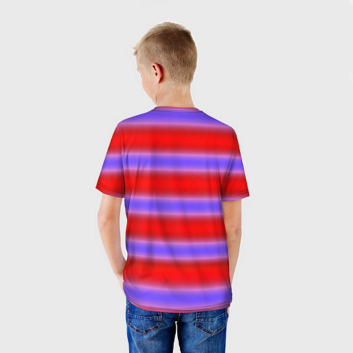 Детская футболка Striped pattern мягкие размытые полосы красные фио / 3D-принт – фото 4
