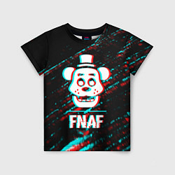 Детская футболка FNAF в стиле Glitch Баги Графики на темном фоне
