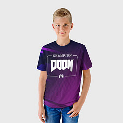 Футболка детская Doom Gaming Champion: рамка с лого и джойстиком на, цвет: 3D-принт — фото 2
