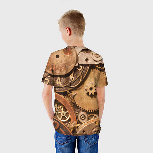 Детская футболка Механистическая композиция из металлических детале / 3D-принт – фото 4