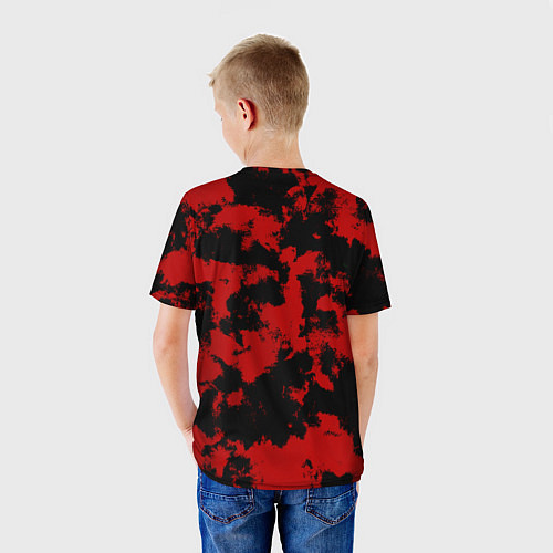 Детская футболка Черно-красная абстракция / 3D-принт – фото 4
