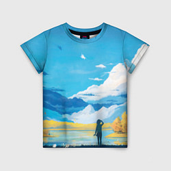 Детская футболка Горное озеро осенним днём