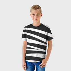 Футболка детская Зебра чёрные и белые полосы, цвет: 3D-принт — фото 2