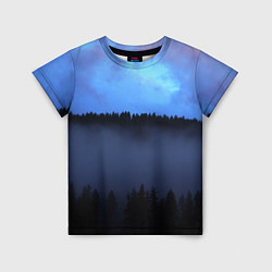 Детская футболка Неоновое небо над лесом