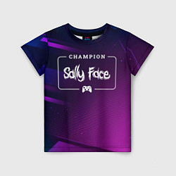 Детская футболка Sally Face Gaming Champion: рамка с лого и джойсти