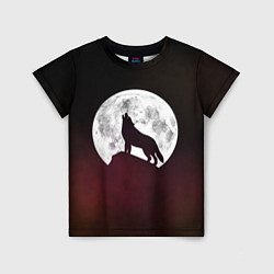 Детская футболка Волк и луна Wolf and moon