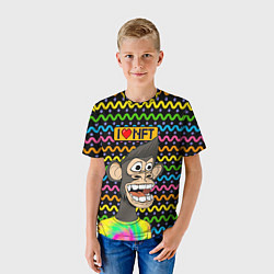 Футболка детская Ape coin i love NFT, цвет: 3D-принт — фото 2