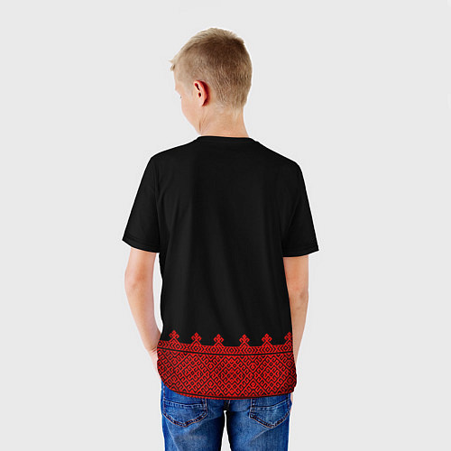 Детская футболка Черная славянская рубаха / 3D-принт – фото 4