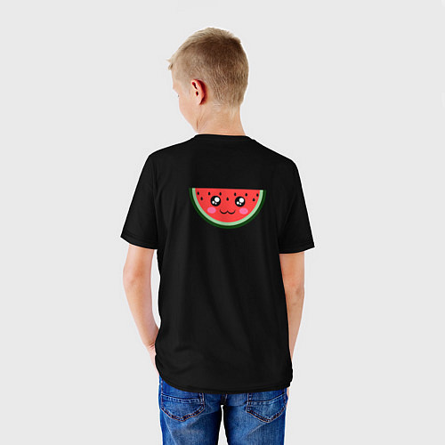 Детская футболка Арбузик на черном фоне / 3D-принт – фото 4