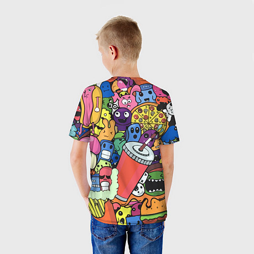 Детская футболка Fast food pattern Pop art Fashion trend / 3D-принт – фото 4