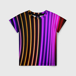 Детская футболка Неоновые линейные фонари - Фиолетовый