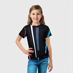 Футболка детская Неоновое множество фонарей - Белый, цвет: 3D-принт — фото 2