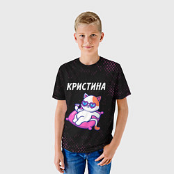 Футболка детская Кристина КОШЕЧКА Потертости, цвет: 3D-принт — фото 2