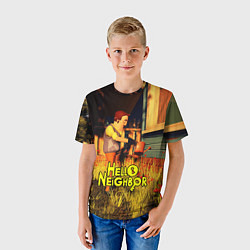 Футболка детская Hello Neighbor Привет сосед Сосед поливает, цвет: 3D-принт — фото 2