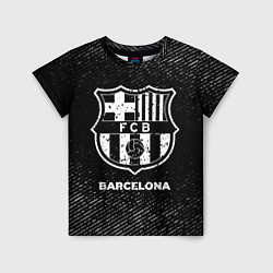 Детская футболка Barcelona с потертостями на темном фоне