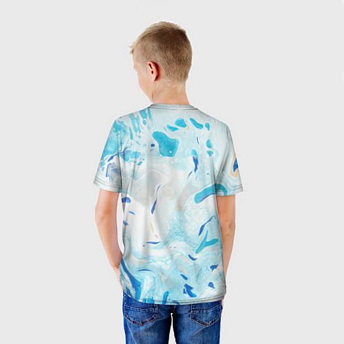 Детская футболка Жидкий шелк blue / 3D-принт – фото 4