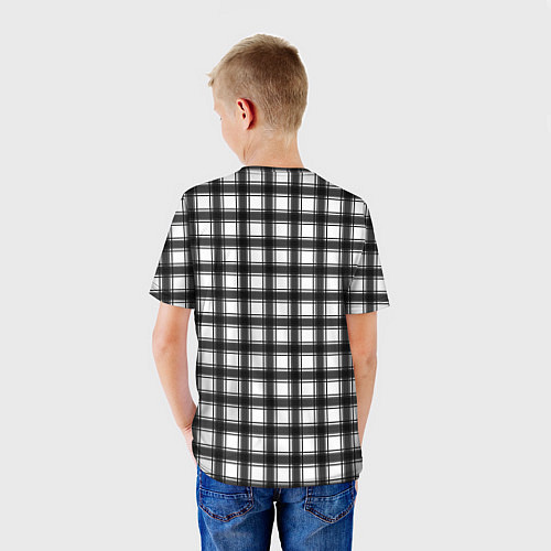 Детская футболка Black and white trendy checkered pattern / 3D-принт – фото 4