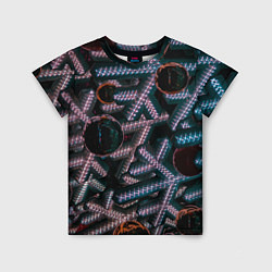 Детская футболка Абстрактные металлические фигуры - Сиреневый