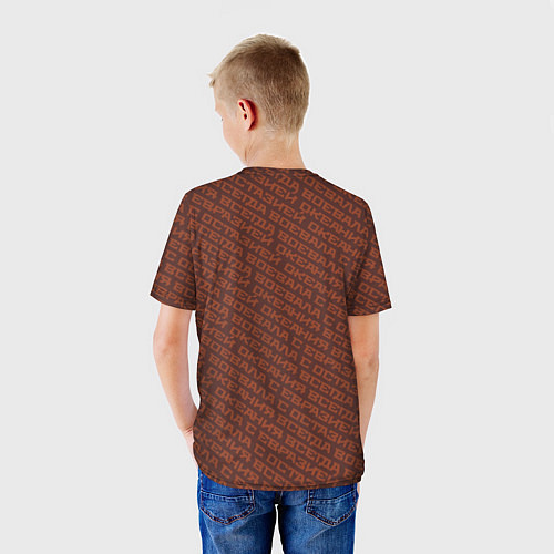 Детская футболка 1984 узор бордовый / 3D-принт – фото 4